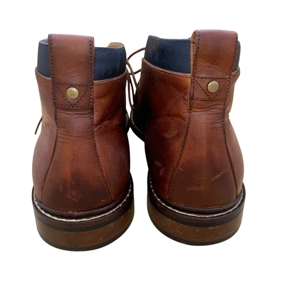 Cole‎ Haan Gray Don Brown Leather Chukka Boots, Black detail Men's 10.5 GUC